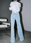 Pantalon large en denim ample Sawako