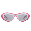 Alba - Oval Retro Round Tinted Fashion Cat Eye Sunglasses