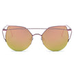 DILLON | Modern Cat Eye Mirrored Flat Lens Sunglasses Circle