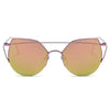 DILLON | Modern Cat Eye Mirrored Flat Lens Sunglasses Circle