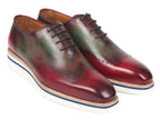 Paul Parkman Oxfords Smart Casual Wingtip pour hommes Bordeaux et vert