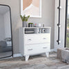 Double Drawer Dresser Arabi, Two Shelves - White