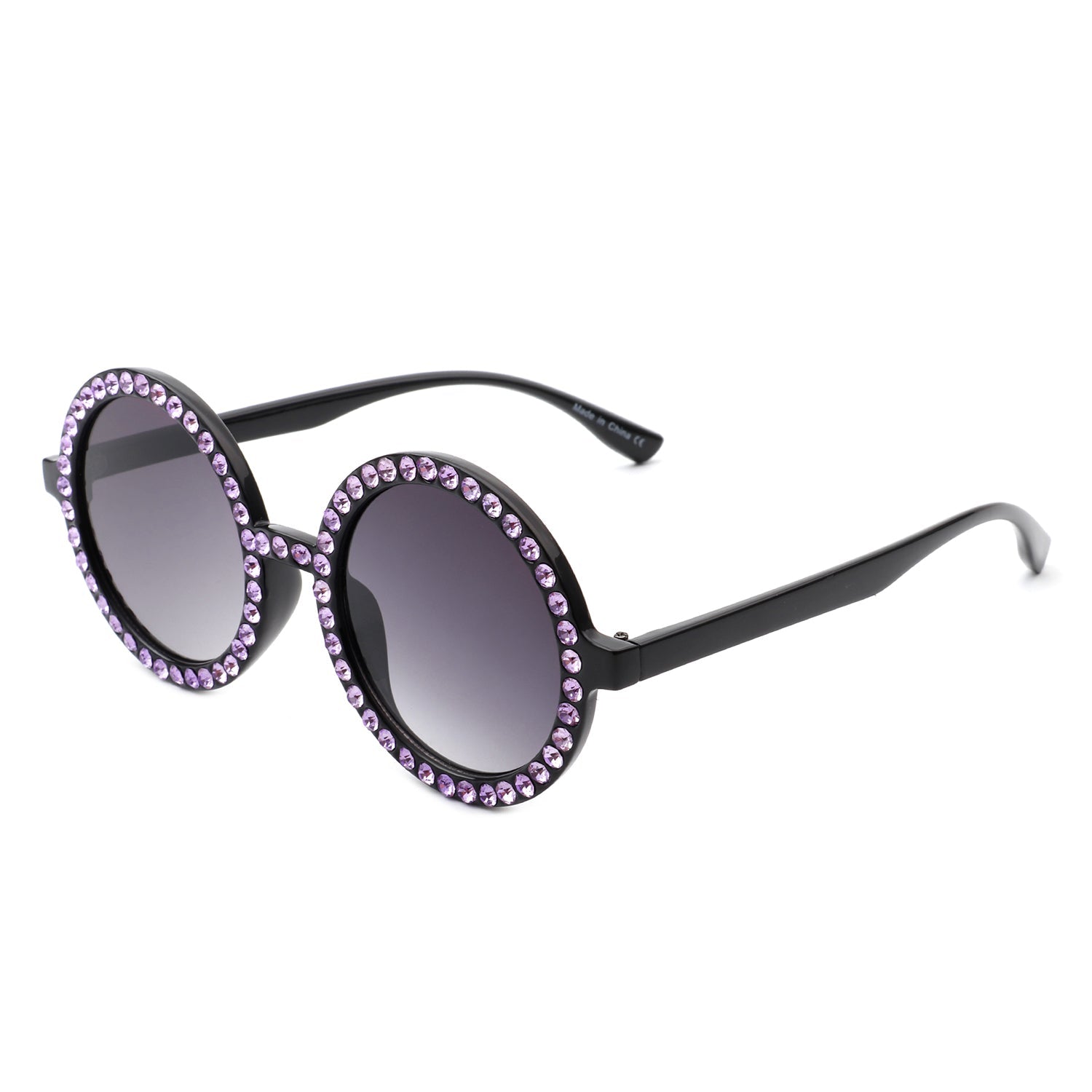 Dreamwey - Round Fashion Rhinestone Circle Oversize Women Sunglasses