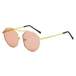 CHOCTAW - Round Tinted Geometric Brow-Bar Fashion Sunglasses