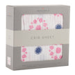 Drap de lit en mousseline de coton indigo Primrose