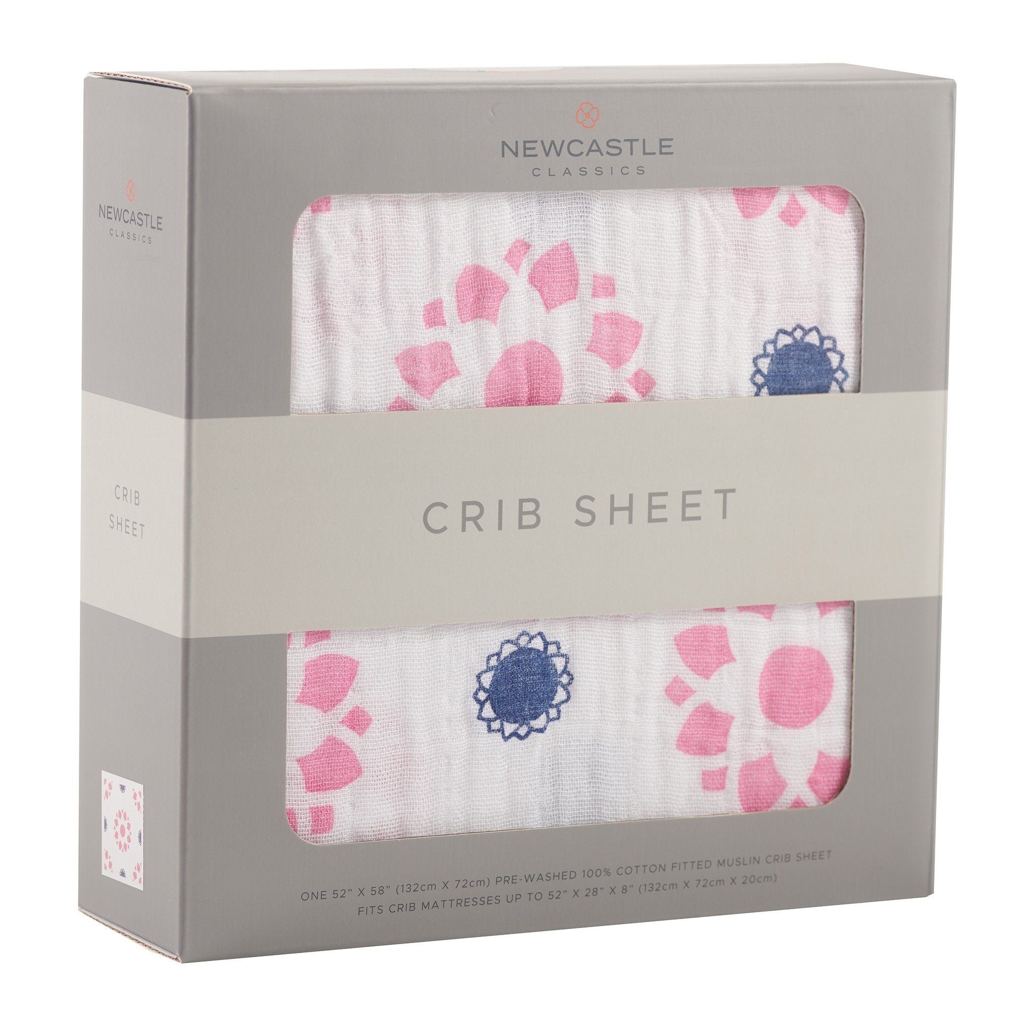 Drap de lit en mousseline de coton indigo Primrose