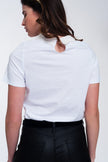 T-Shirt With Collar Detail in White