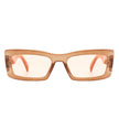 Illumyne - Retro Narrow Rectangle Flat Top Slim Fashion Sunglasses