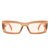 Illumyne - Retro Narrow Rectangle Flat Top Slim Fashion Sunglasses