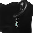 Turquoise Drop Silver Hook Earrings