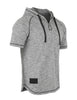 ZIMEGO Sweat à capuche Raglan Henley à manches courtes et bas rond pour homme