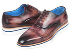 Paul Parkman Oxfords intelligents et décontractés pour hommes en cuir violet (ID#185-PRP-LTH)