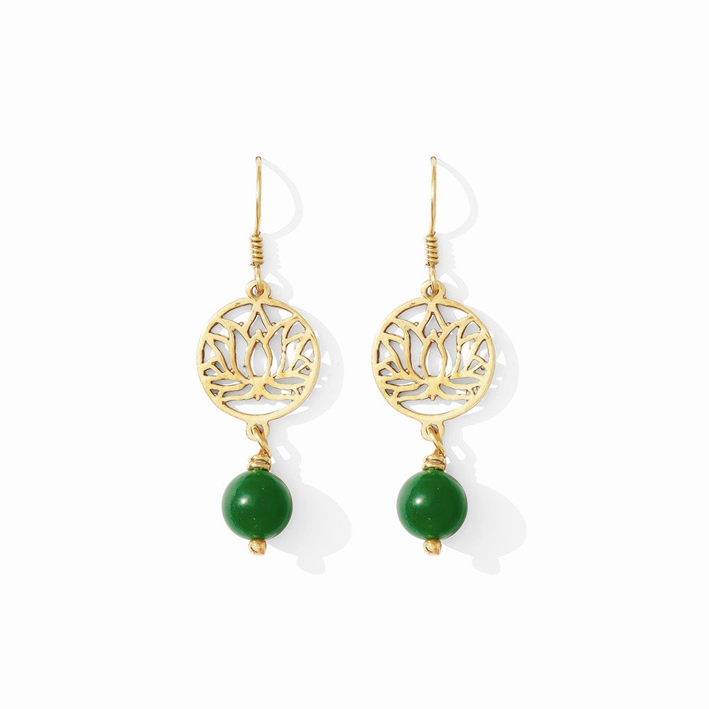 Boucles d'oreilles pendantes lotus