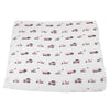 Pink Digger and White Bamboo Muslin Newcastle Blanket