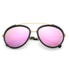 FARMINDALE | Polarized Circle Round Brow-Bar Fashion Sunglasses