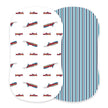 Steam Trains Blue and White Stripe Bamboo Changing Pad Cover