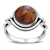 Ethnic Baltic Amber Sterling Silver Ring