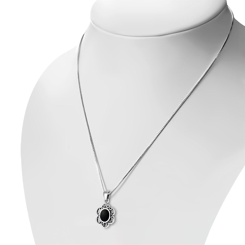 Black Onyx Sterling Silver Pendant