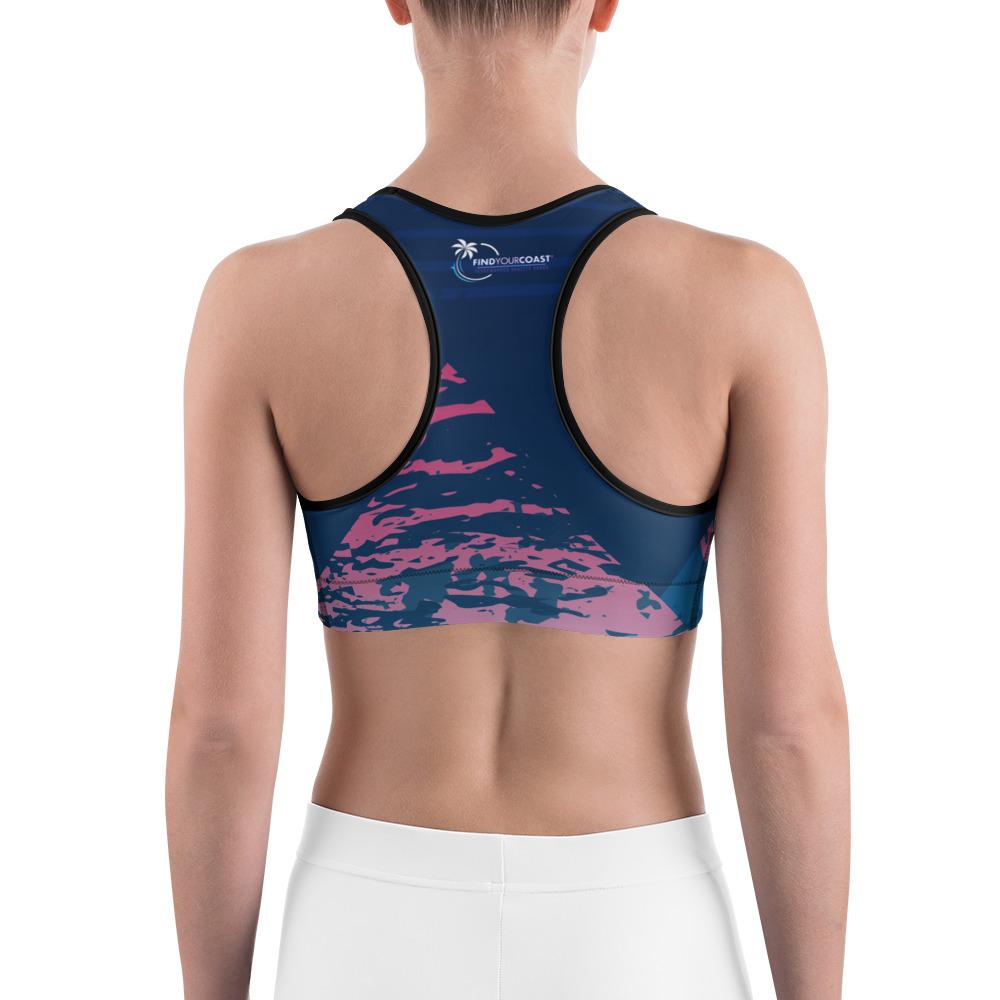 Soutien-gorge de sport Madeleine évacuant l'humidité pour femmes (passepoil blanc et noir)