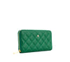 Uptown Quilted - Dark Green Zipper Wallet