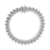 Bracelet à maillons couronne de laurier en argent sterling .925 2,00 carats serti miracle de diamants