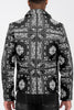 Paisley Print Moto Leather Jacket