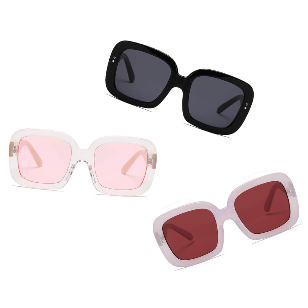 CLEMSON | Women Retro Trendy Vintage Bold Square Oversize Sunglasses