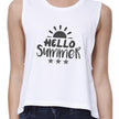 Hello Summer Sun Haut court blanc pour femme