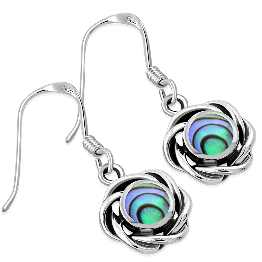 Boucles d'oreilles en argent sterling avec coquille d'ormeau