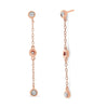 10K Rose Gold Plated .925 Sterling Silver 1/15 Cttw Diamond Dangle Earring