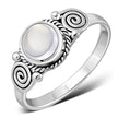 Bague en argent sterling spirale de quartz rose