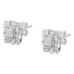 .925 Sterling Silver 1/2 Cttw Round-Cut Diamond Stud Earrings