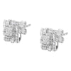 .925 Sterling Silver 1/2 Cttw Round-Cut Diamond Stud Earrings