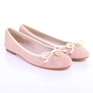 Bow Suede Ballerina (L.Pink)