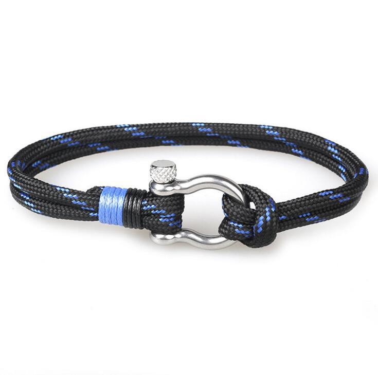 Hameçon nautique hommes manchette breloque queue de requin fait à la main Simple Bracelet personnalisé