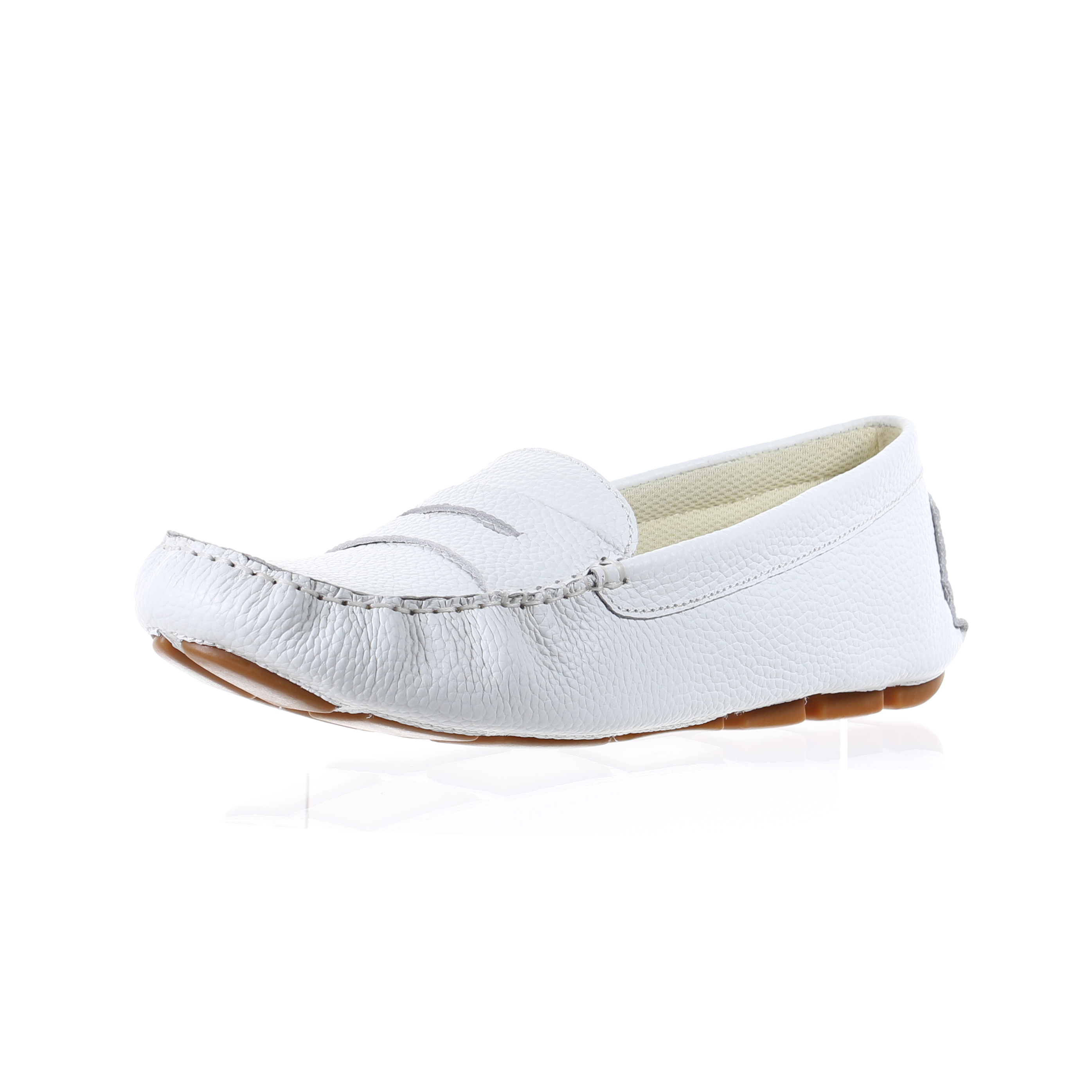 PP Leather Driver Shoes (White)