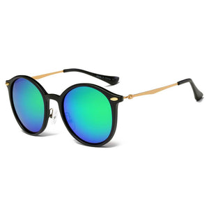 DEWITT | Retro Horn Rimmed Keyhole Bridge Round Sunglasses Circle