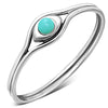 Bague en argent sterling turquoise mauvais œil