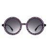 Dreamwey - Round Fashion Rhinestone Circle Oversize Women Sunglasses