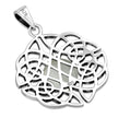 Rainbow Moonstone Celtic Knot Silver Pendant