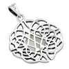 Rainbow Moonstone Celtic Knot Silver Pendant