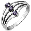 Faceted Amethyst Stone Silver Ring