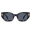 Dawnmist - Geometric Retro Round Irregular Narrow Cat Eye Sunglasses