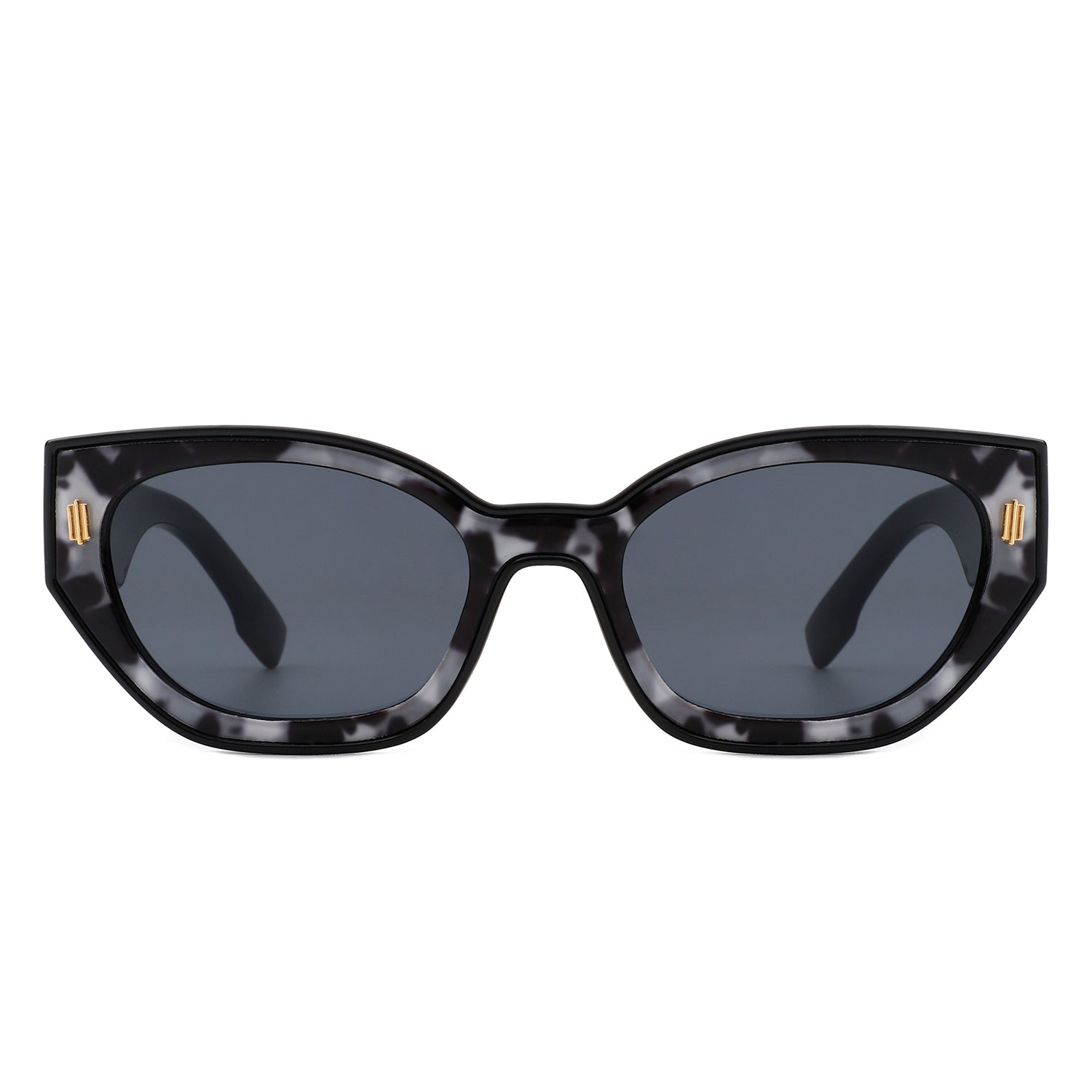 Dawnmist - Geometric Retro Round Irregular Narrow Cat Eye Sunglasses