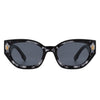 Dawnmist - Geometric Retro Round Irregular Narrow Cat Eye Sunglasses