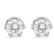 Boucles d'oreilles à tige en or blanc 14 carats avec diamant rond 1/2 carat à 6 griffes