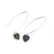 Boucles d'oreilles Druzy longues coeur