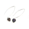 Heart Long Druzy Earrings