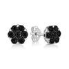 .925 Sterling Silver 1/4 Cttw Color Diamond Cluster Flower Earrings