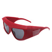 Thalia - Square Chunky Wrap Around Tinted Oversize Fashion Sunglasses